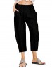 Linen Feeling Cotton Capri Pants